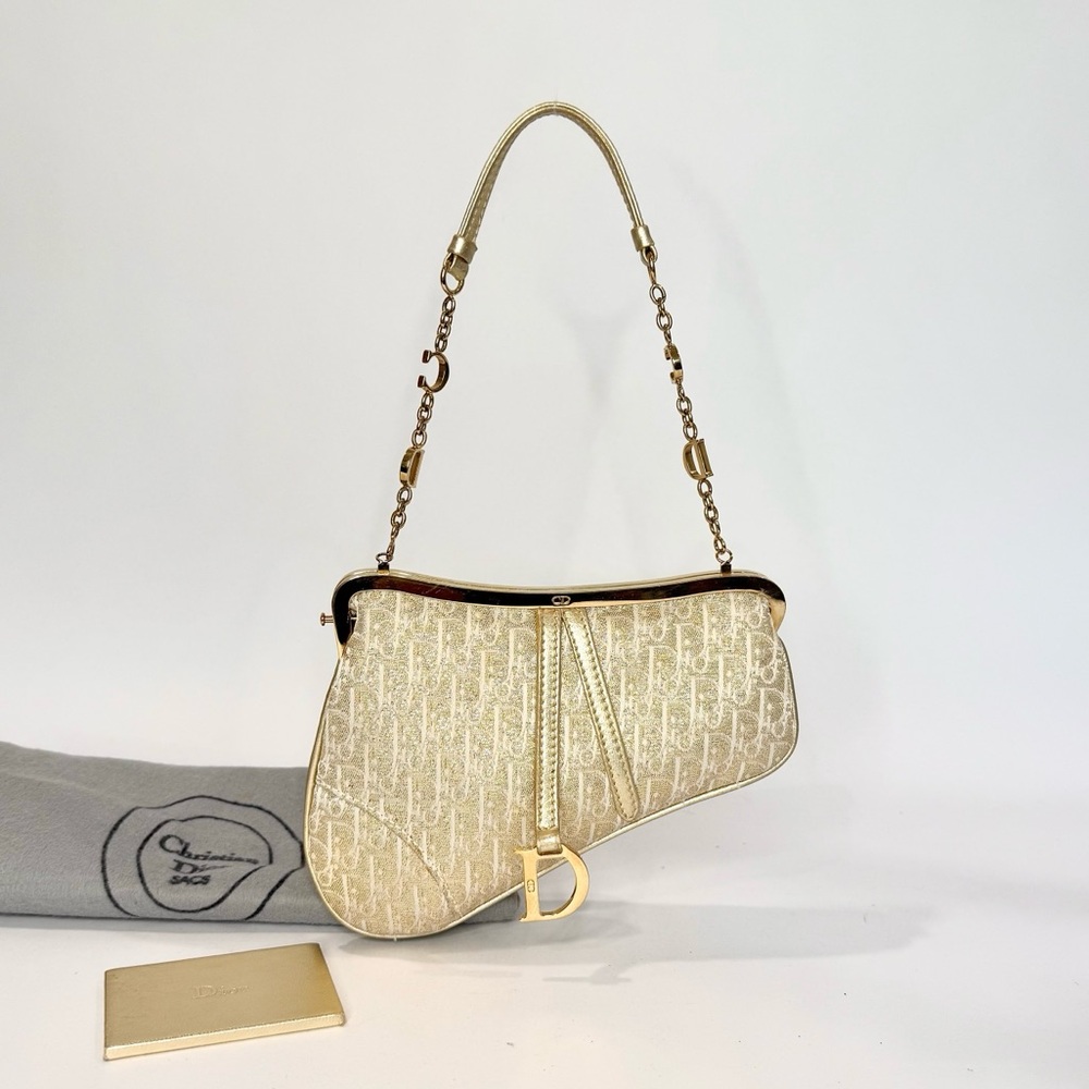 ✨SOLD✨ RARE Dior Sparkle Mini Chain Saddle Bag